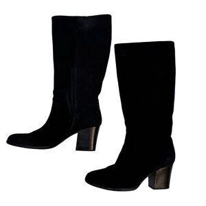 BORN - Elegant Black Suede Tall Boots - Size 9